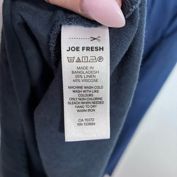 Joe Fresh Navy Linen Blend Maxi Dress with Cross-Strap and open Back - Picture 10 of 10